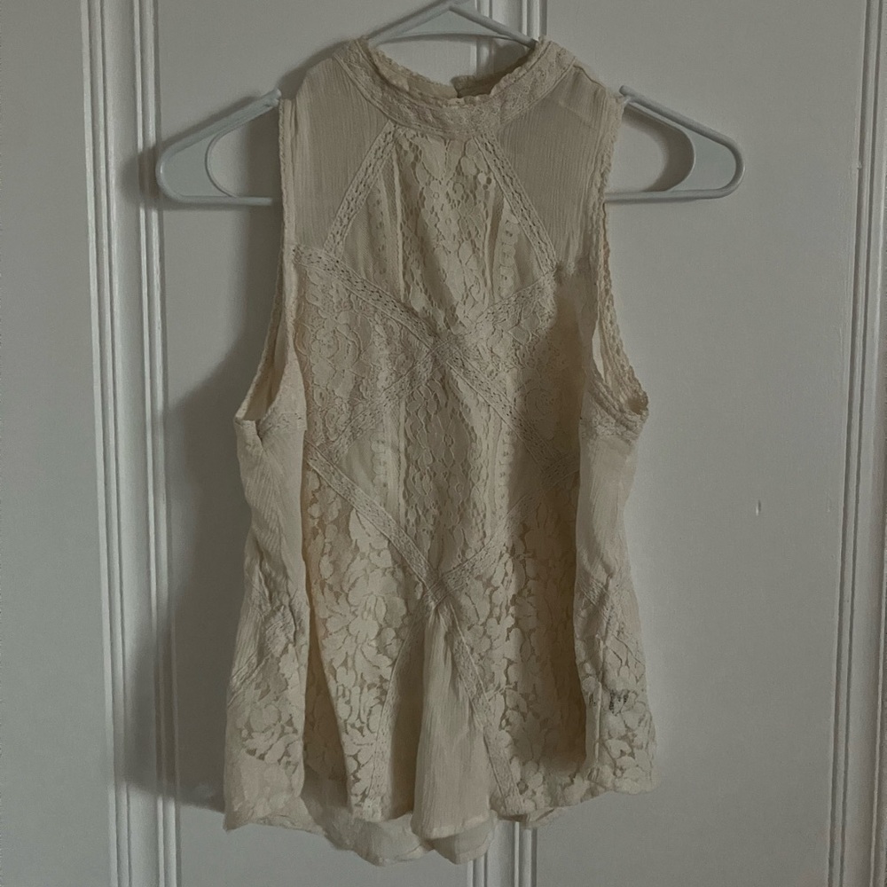 off-white lace blouse